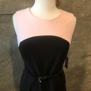 Tommy Hilfiger Pink And Black Belted Dress